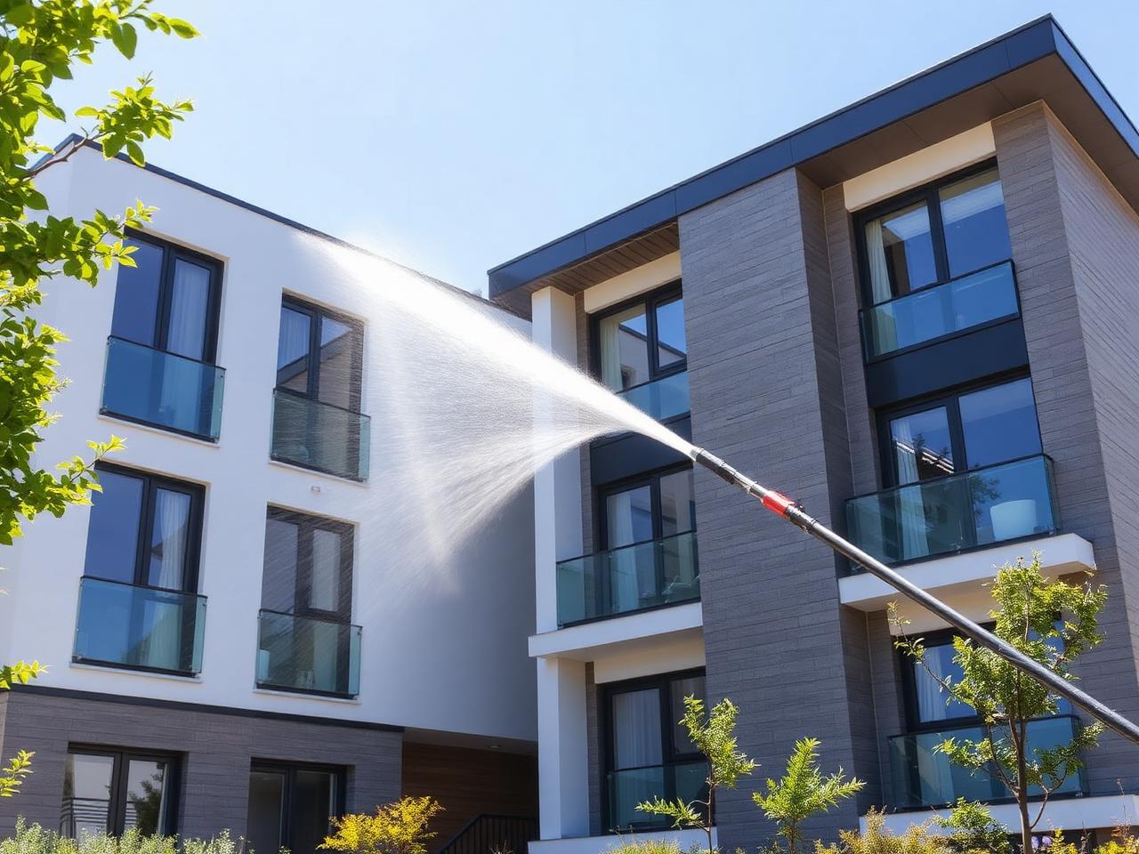 Limpeza de fachada com alta pressão